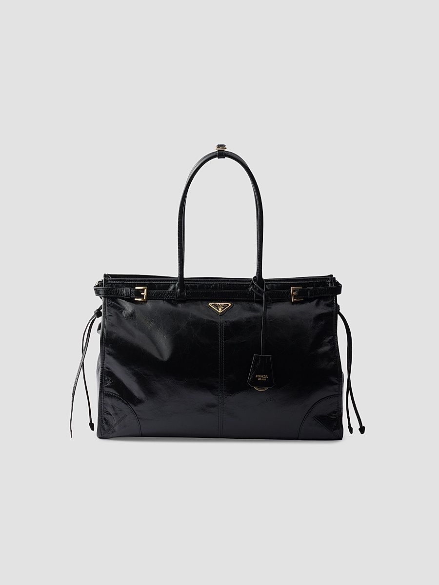 Women's Bonnie Extra-Large Leather Top Handle Bag - Black