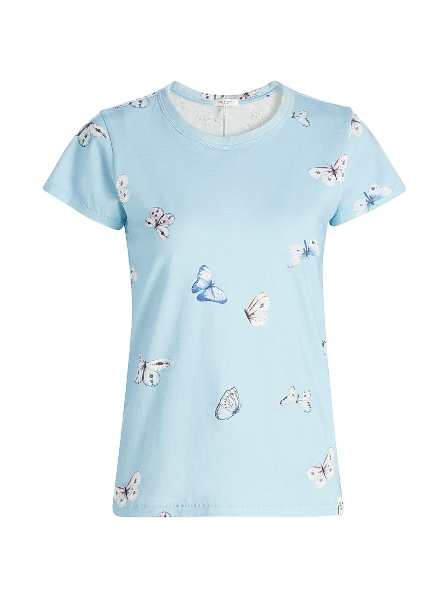 Women's Tammy Butterfly T-Shirt - Light Blue Multi - Size XL