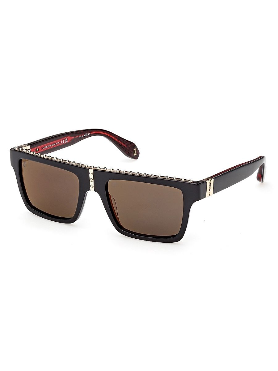 Men's Roller 56MM Shield Sunglasses - Black Red