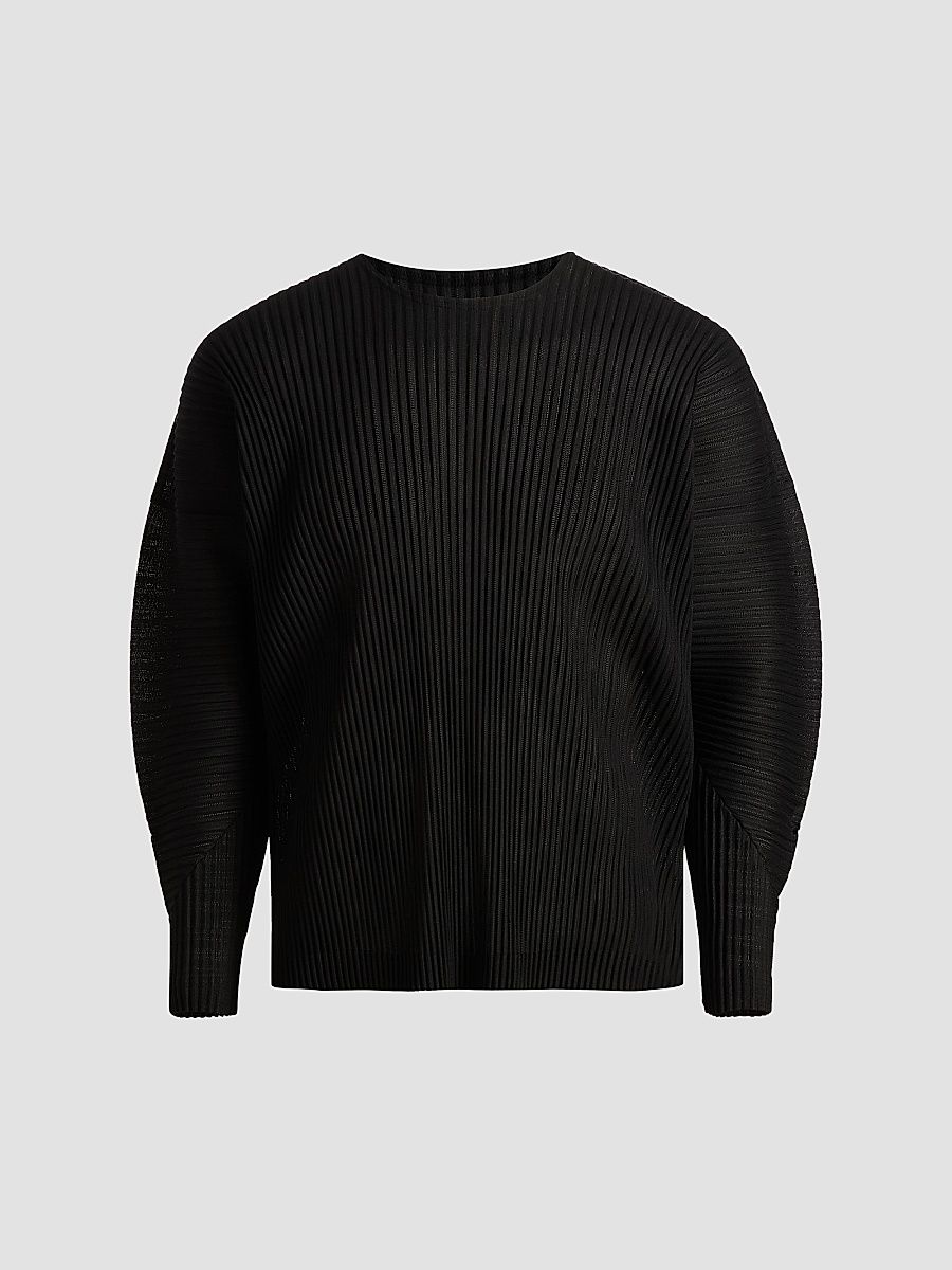 Men's Agave Mesh Pleated Top - Black - Size Medium