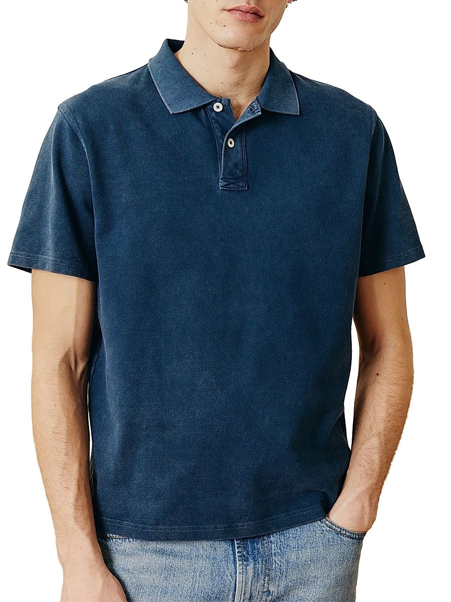 Men's Piqué Polo Shirt - Navy - Size XXL