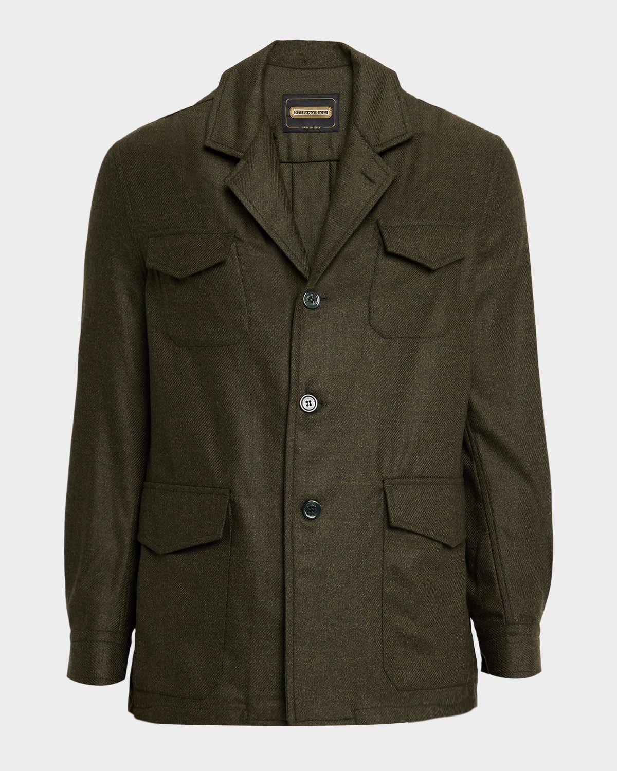 Men & apos;s Wool and Silk Flap-Pocket Chore Jacket