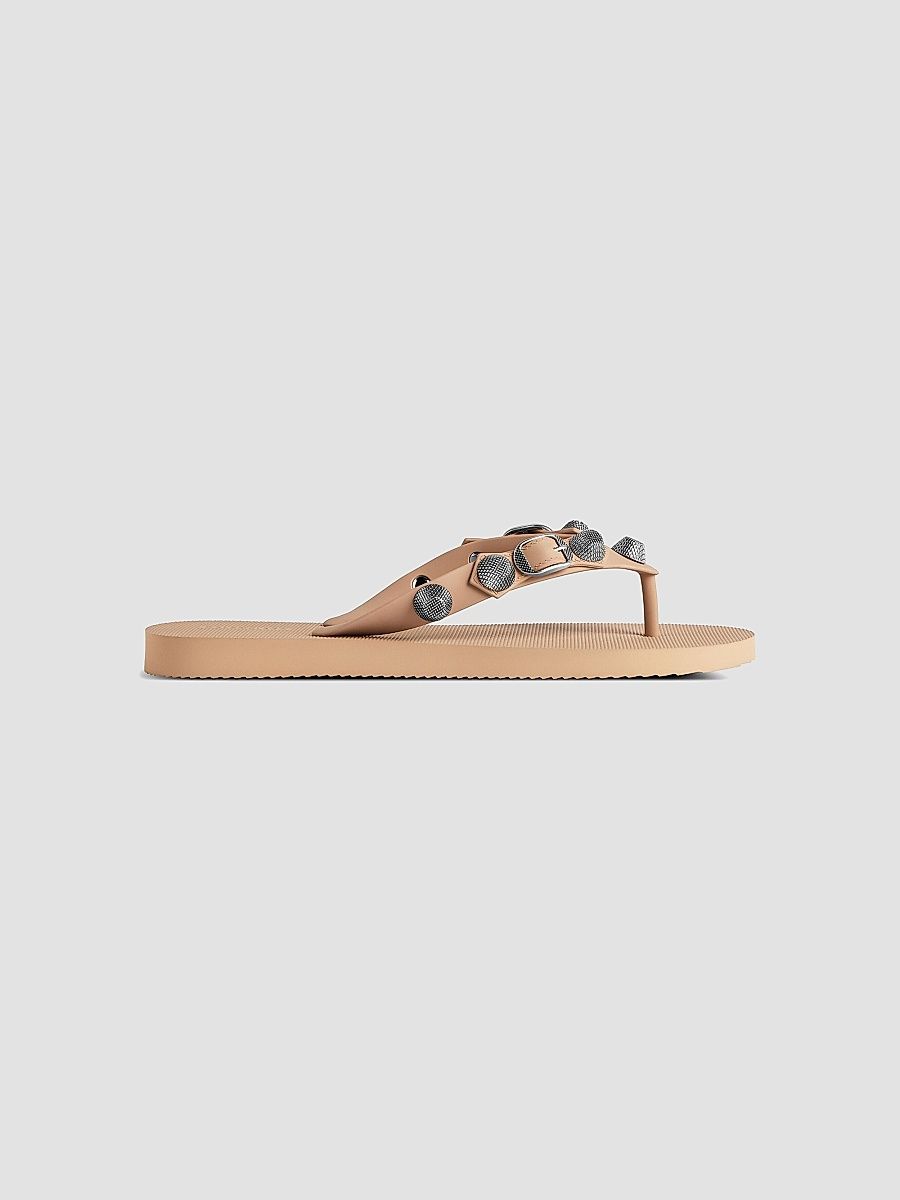 Balenciaga Women's Cagole Thong Sandals - Beige - Size 7