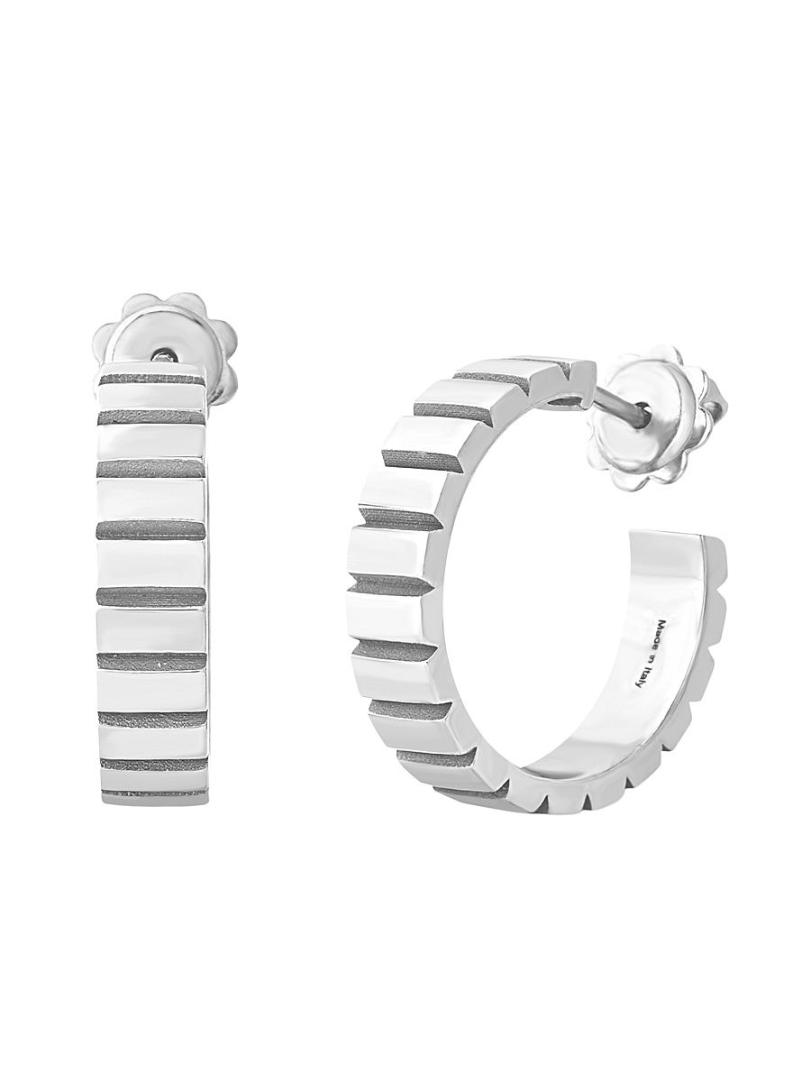 Women's Riflessi 18K White Gold Hoop Earrings - White Gold