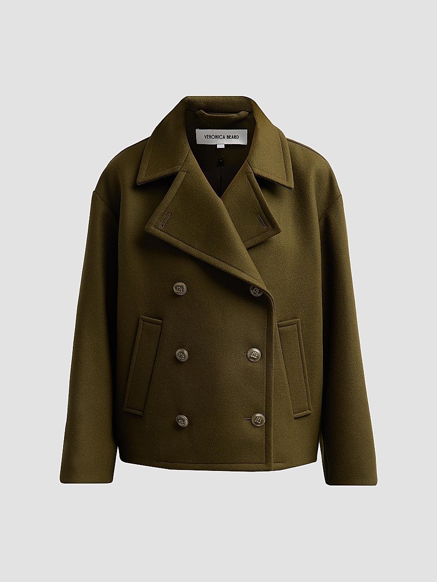 Women's Franklin Virgin Wool-Blend Double-Breasted Coat - Cypress - Size Large