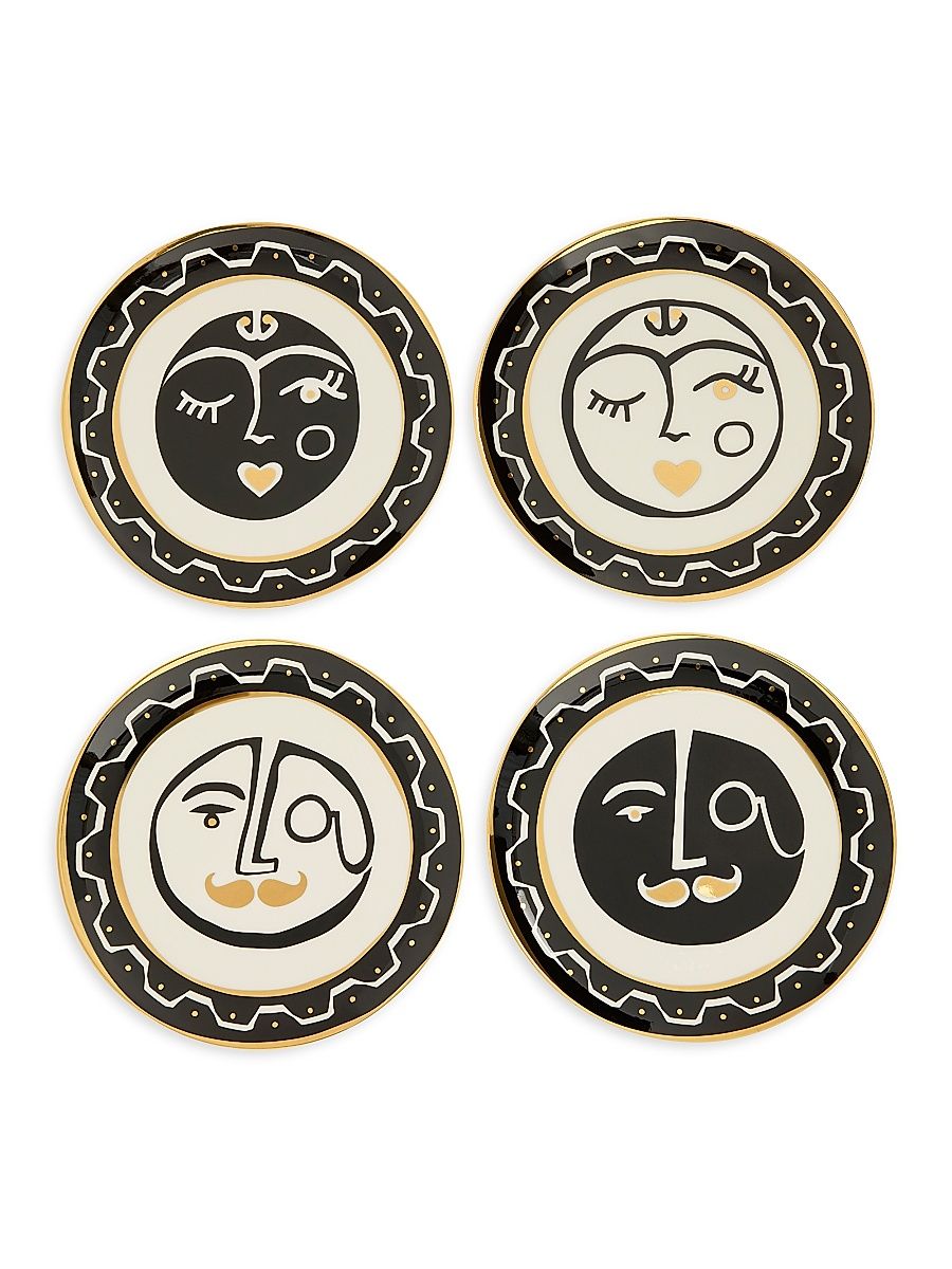 Marseilles 4-Piece Small Plates Set - Black White