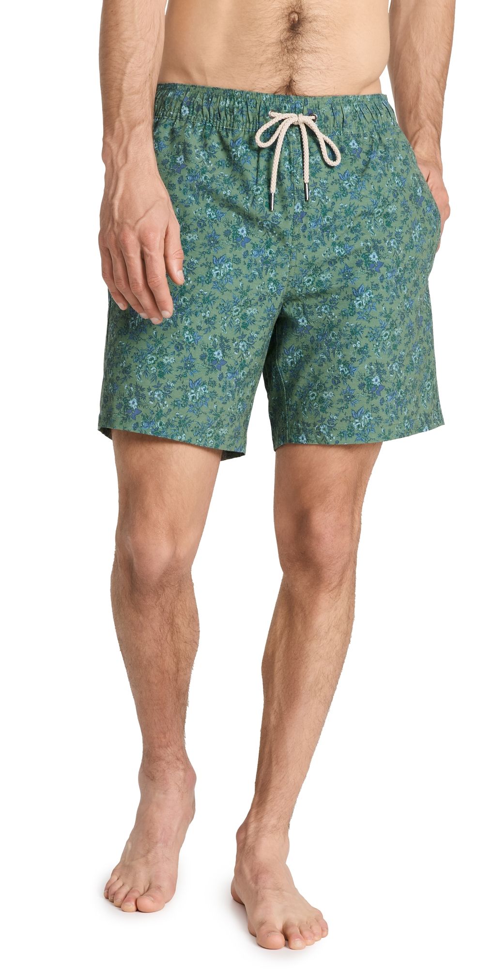 Fair Harbor The Bayberry Swim Trunks 7 Green Mini Floral XXL
