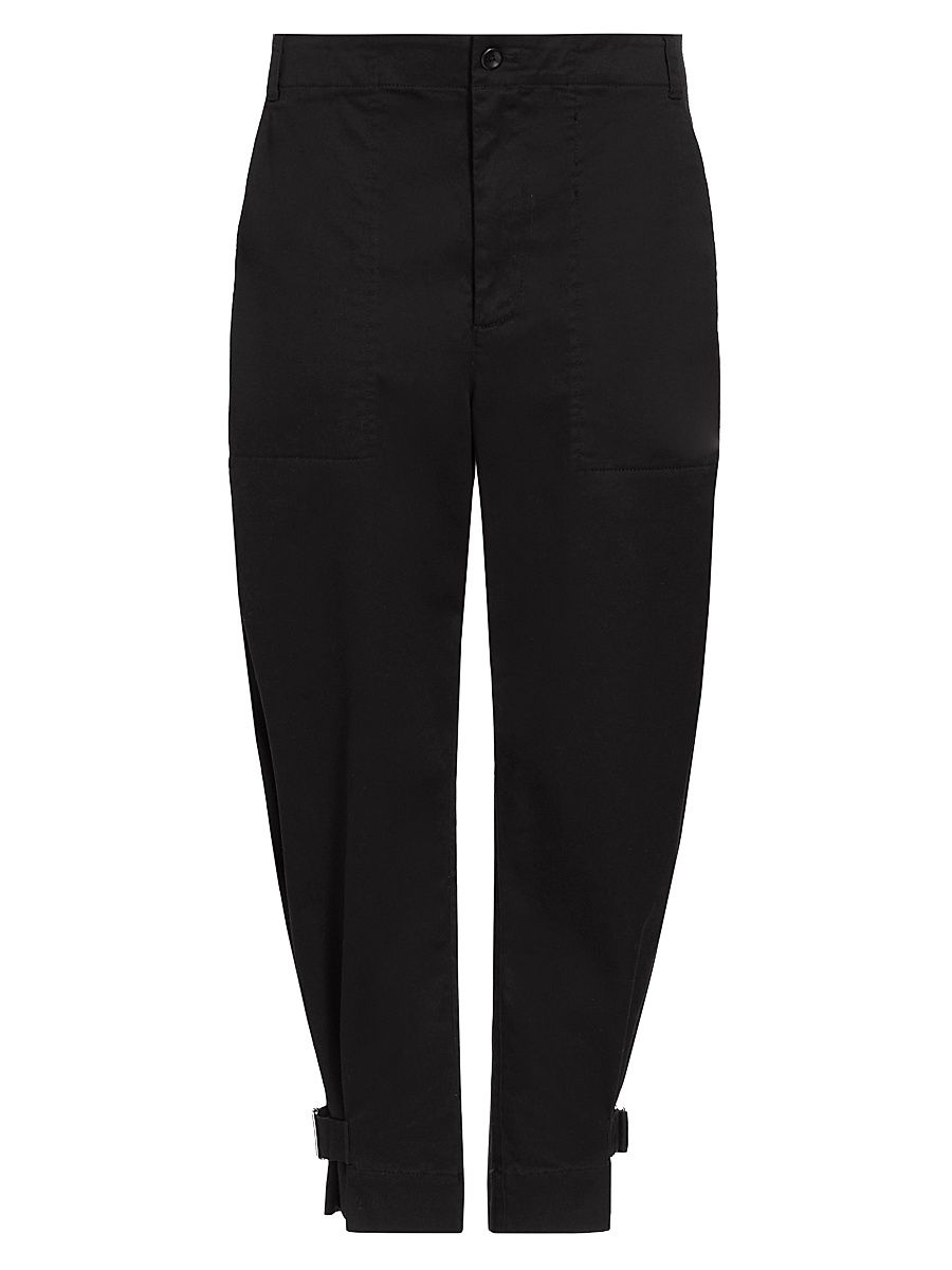 Women's Cotton Twill Tapered Crop Pants - Black - Size 8
