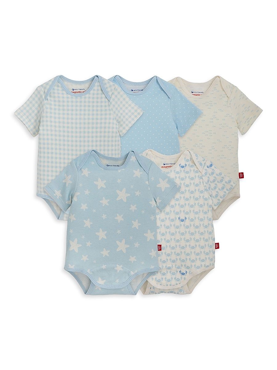 Baby Boy's 5-Pack Cotton Bodysuit Set - Blue Multi - Size Newborn