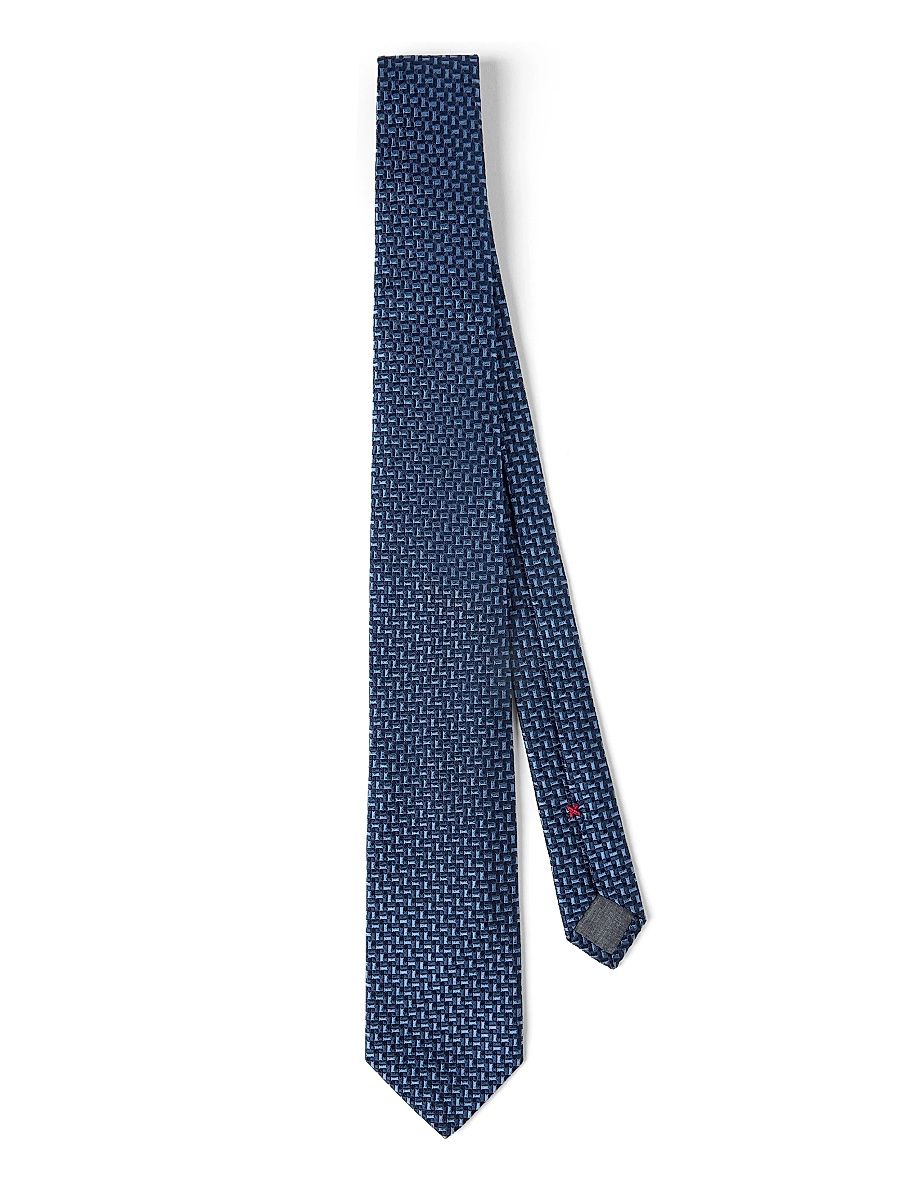 Men's Textured Silk Tie - Denim