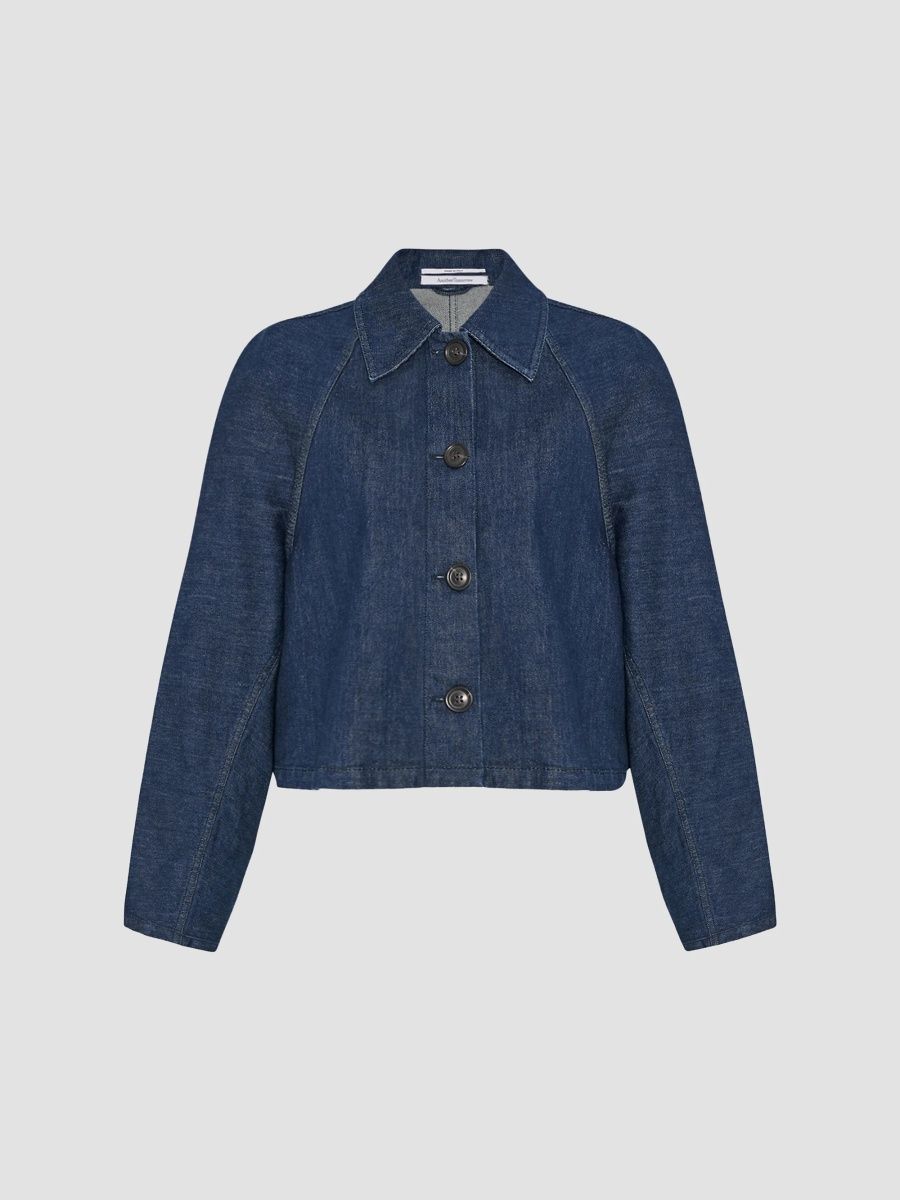 Another Tomorrow Women's Denim Jacket - Indigo - Size XL