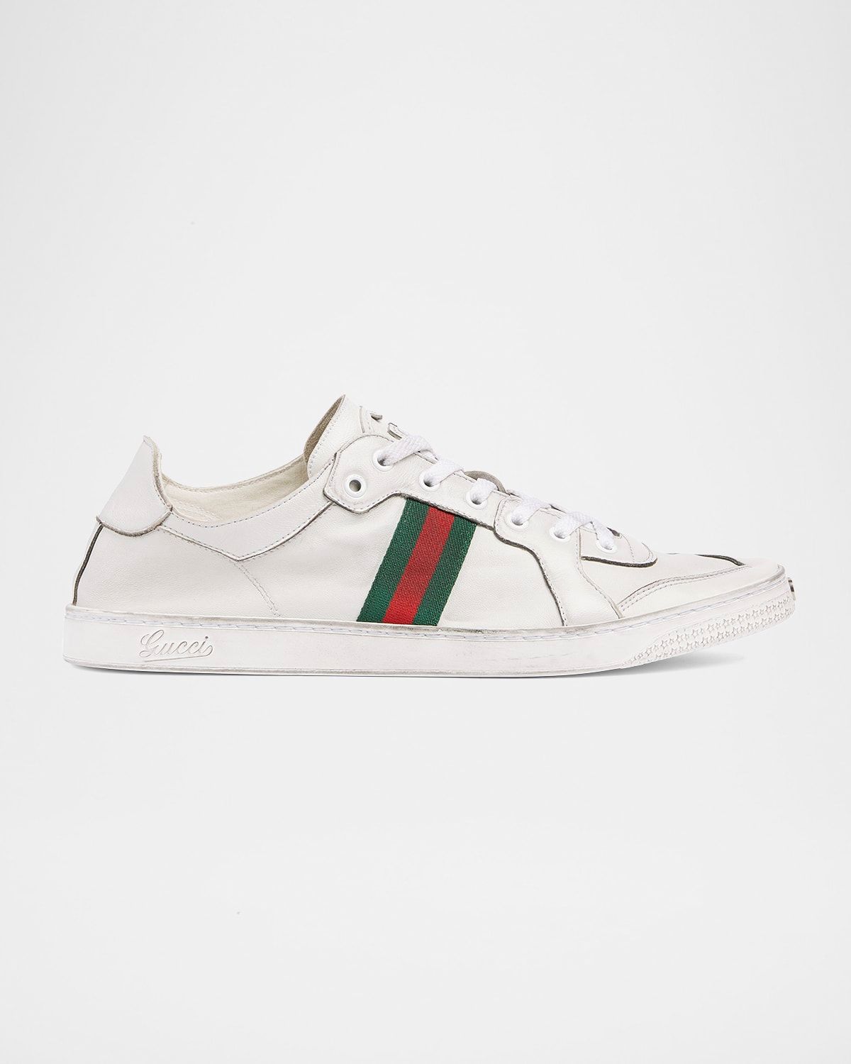 Men & apos;s Stretch Leather Low-Top Sneakers