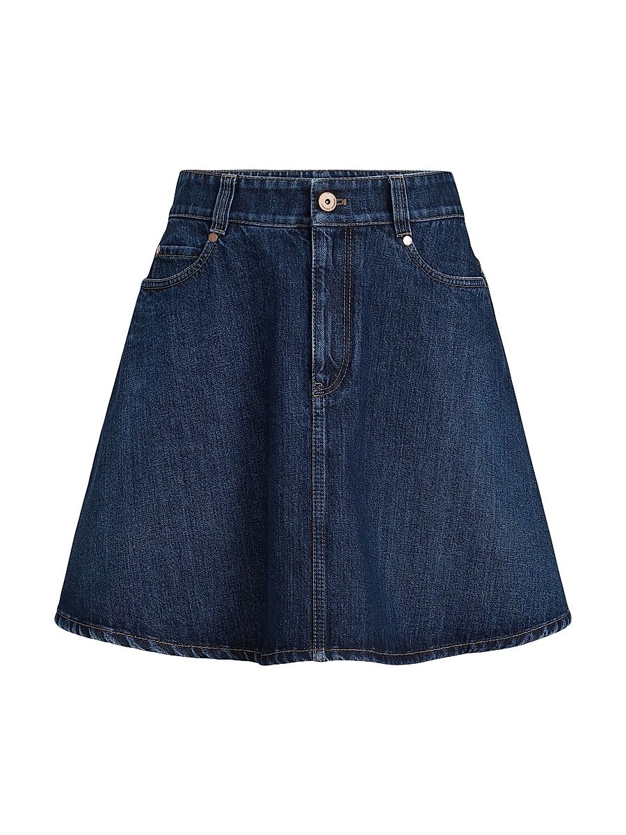 Women's Authentic Denim Mini Skirt with Monili - Denim - Size 12