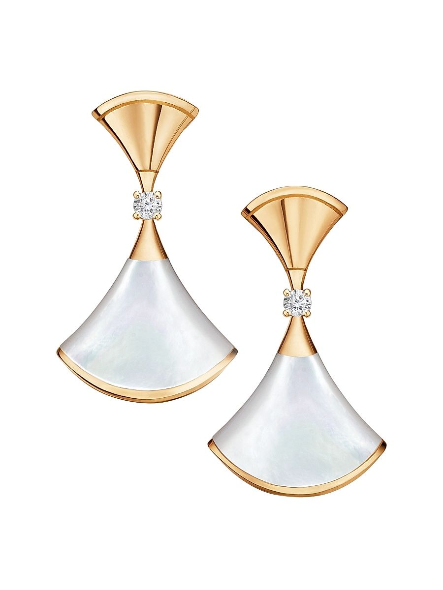 Women's Divas' Dream 18K Yellow Gold, Mother-Of-Pearl, & Diamond Drop Earrings
