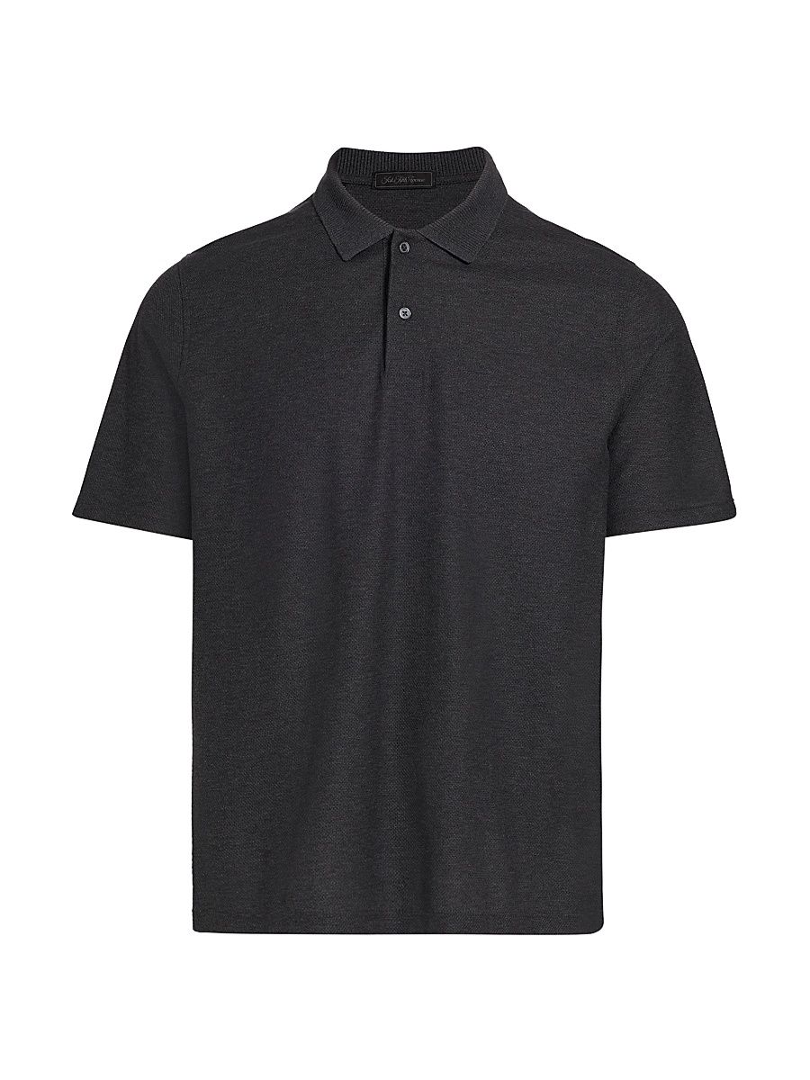 Men's COLLECTION Honeycomb Polo Shirt - Gunmetal Heather - Size Large