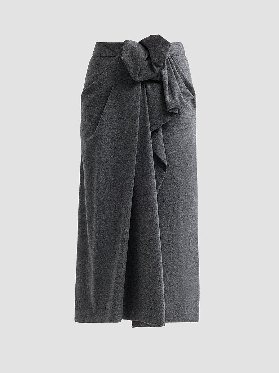 Women's Origami Slit Midi Skirt - Graphite Melange - Size 6