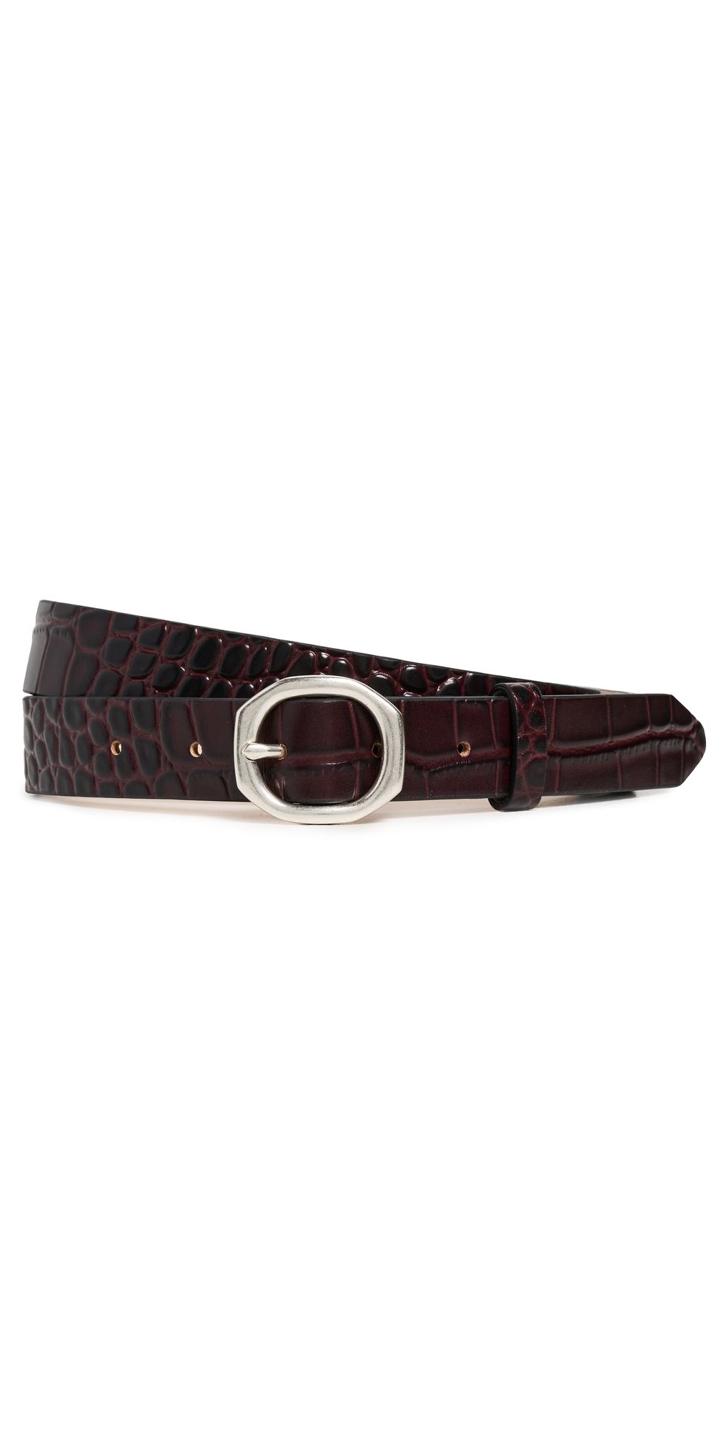 rag & bone Small Audrey Belt Bordeaux Croc XS