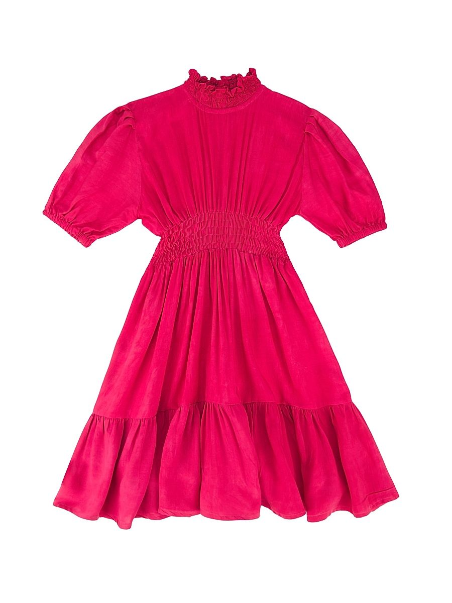 Baby Girl's, Little Girl's & Girl's Abike Puff-Sleeve Dress - Pink - Size 7