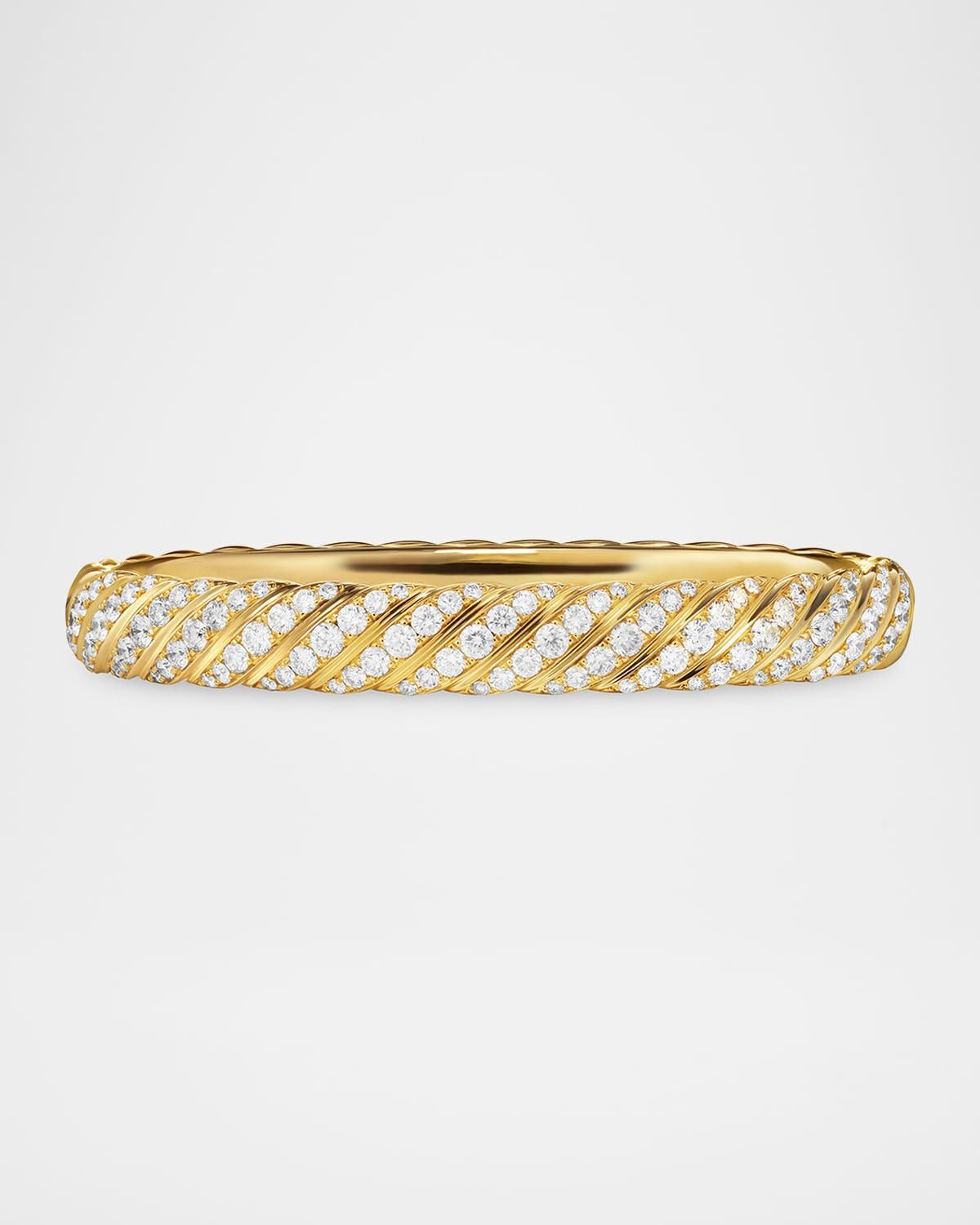 Sculpted Cable Bracelet with Diamonds in 18K Gold