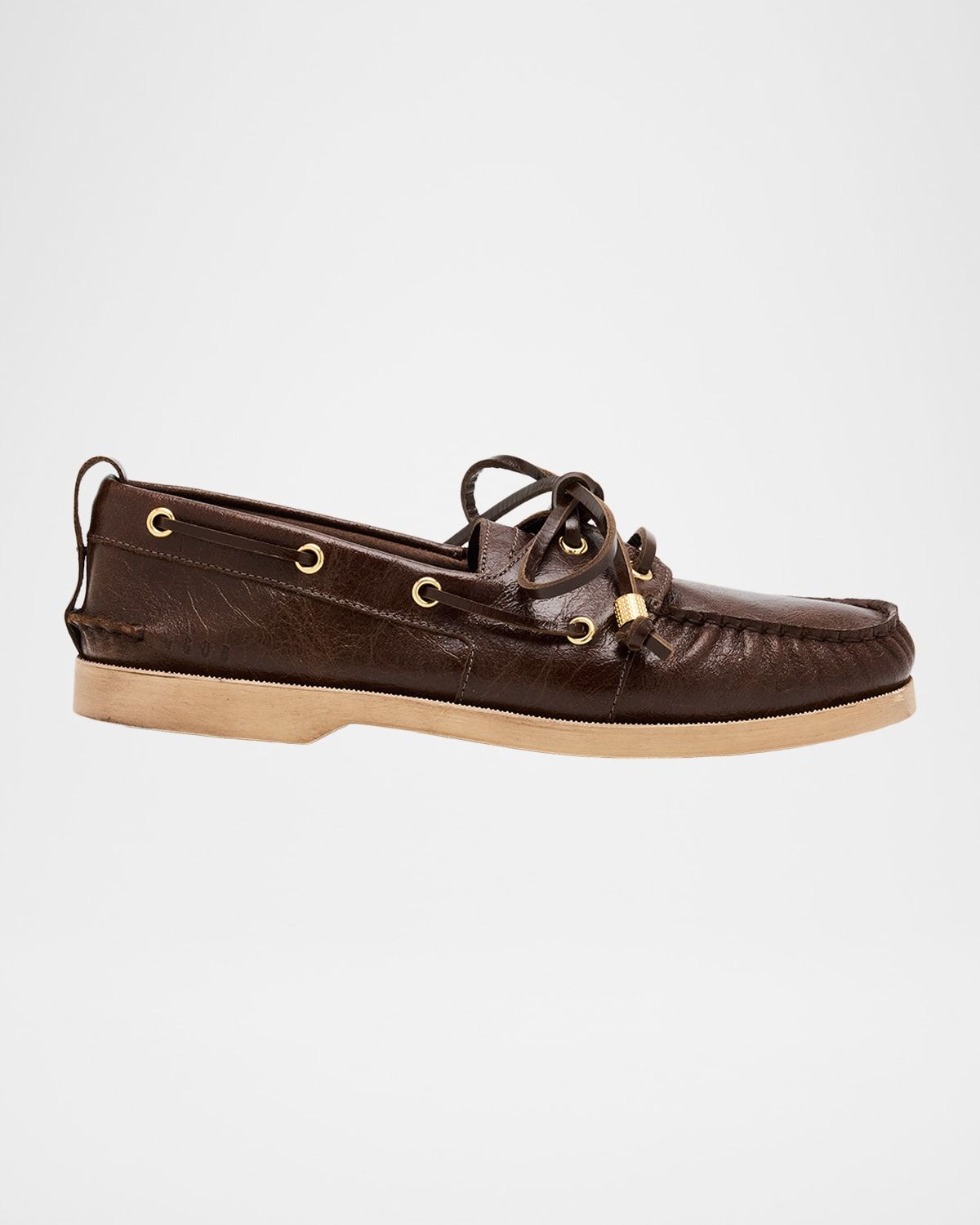Men & apos;s Leather Moc-Toe Boat Shoes