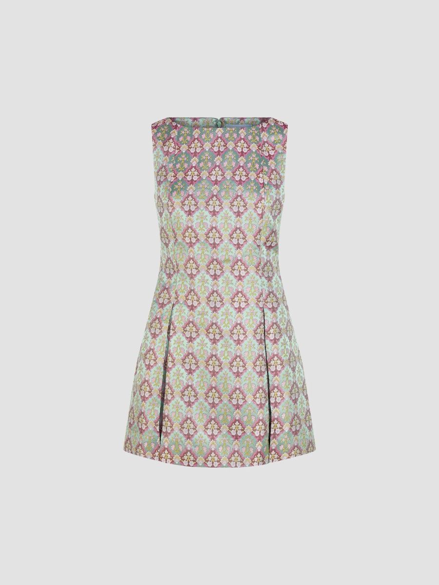 Hill House Home Women's The Shayla Dress - Diamond Block Berry Green - Size XL