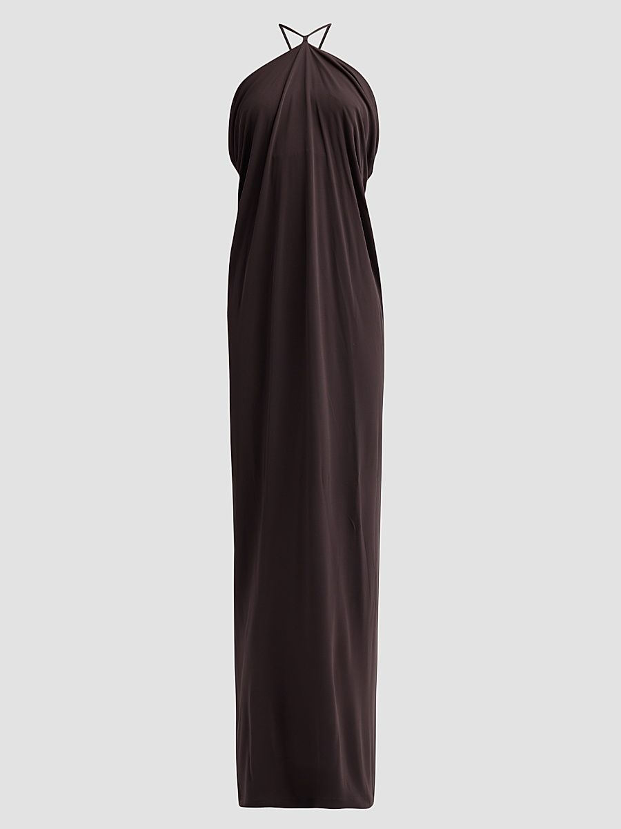 Women's Jersey Halter Column Maxi Dress - Brown - Size 8