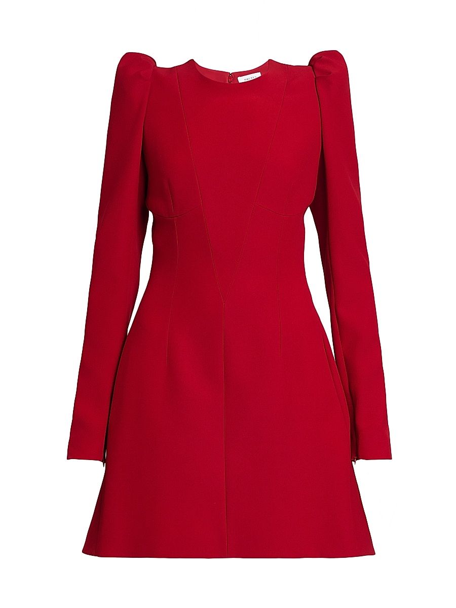 Women's Leaf Crepe Minidress - Crimson - Size 12