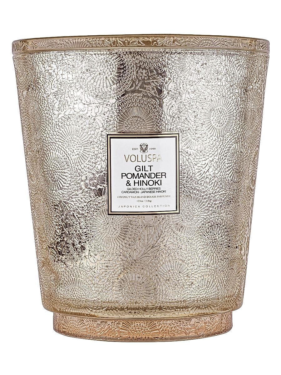 Gilt Pomander Hinoki 5-Wick Hearth Candle