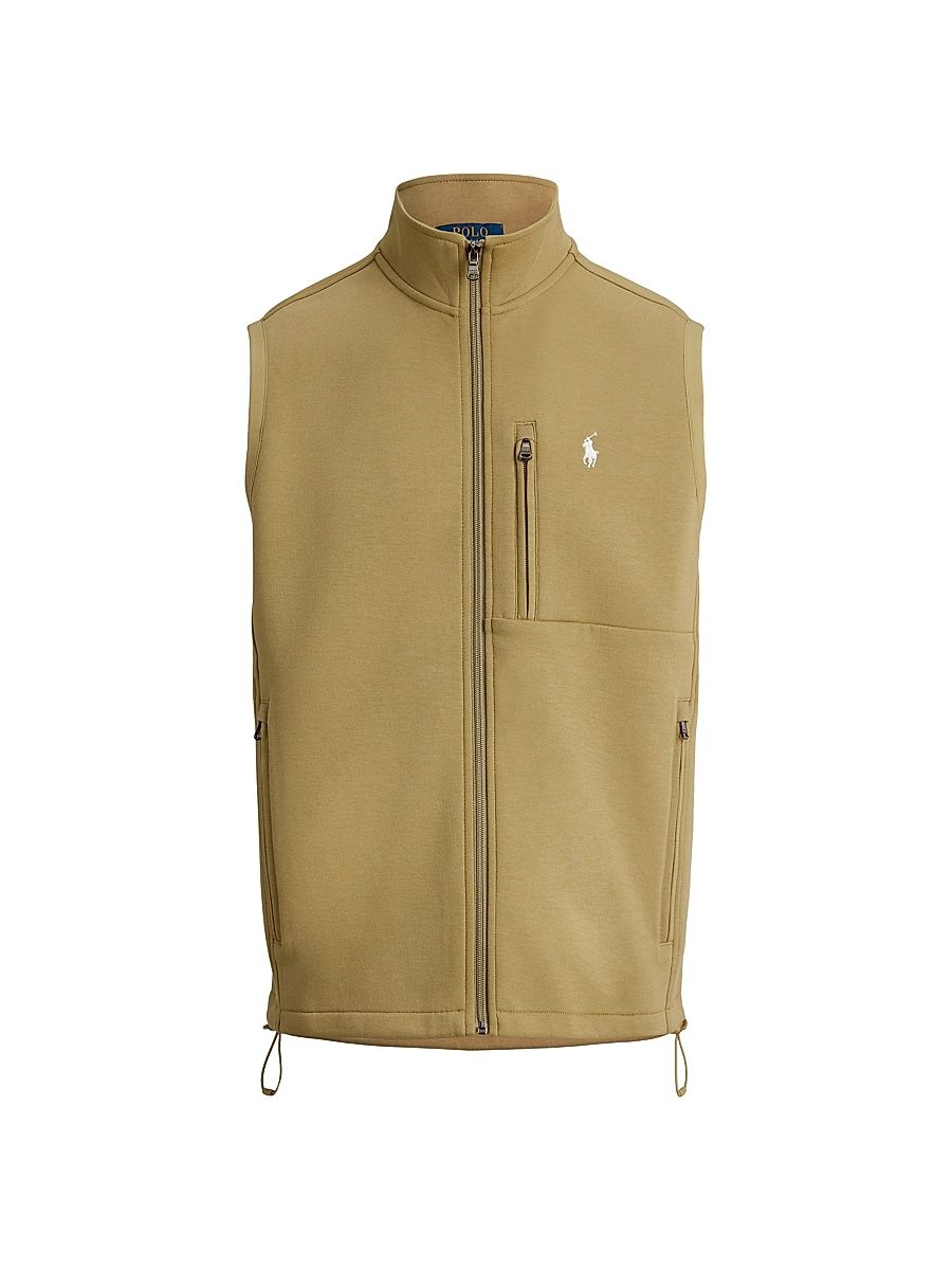 Men's Logo Cotton-Blend Zip-Front Vest - Desert Tan - Size XXL