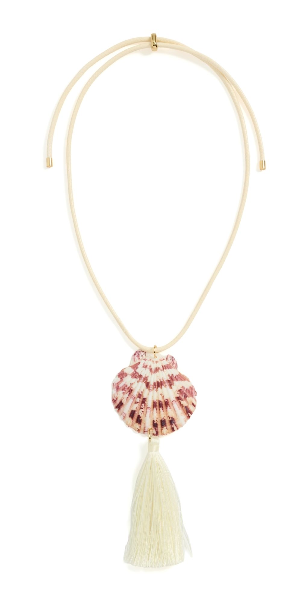 Logan Tay Scallop Shell Tassel Necklace White One Size