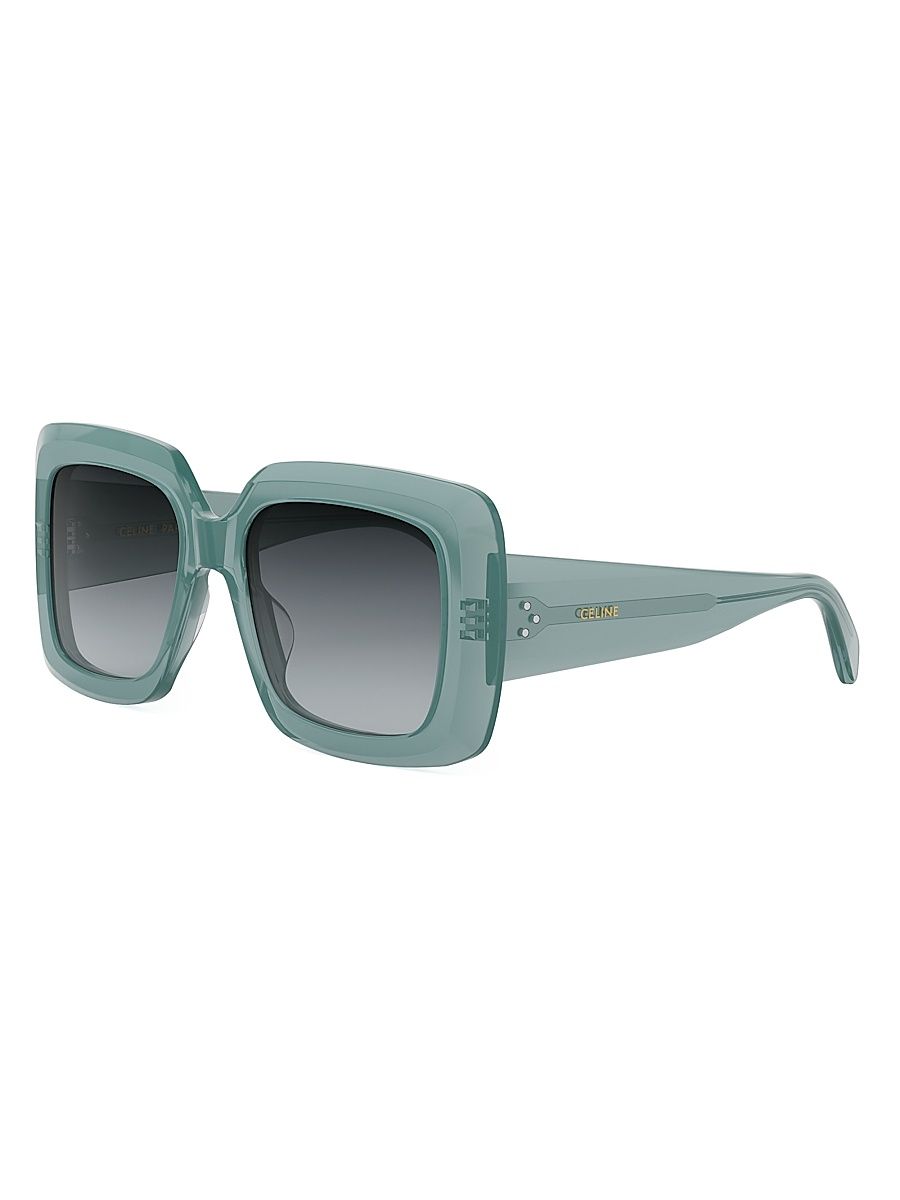 Women's Bold 54MM Square Sunglasses - Transparent Teal Gradient