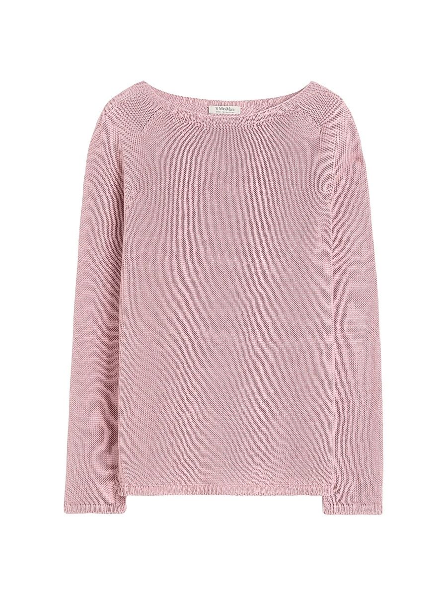 Women's Linen Yarn Basic Sweater - Antique Rose - Size XS