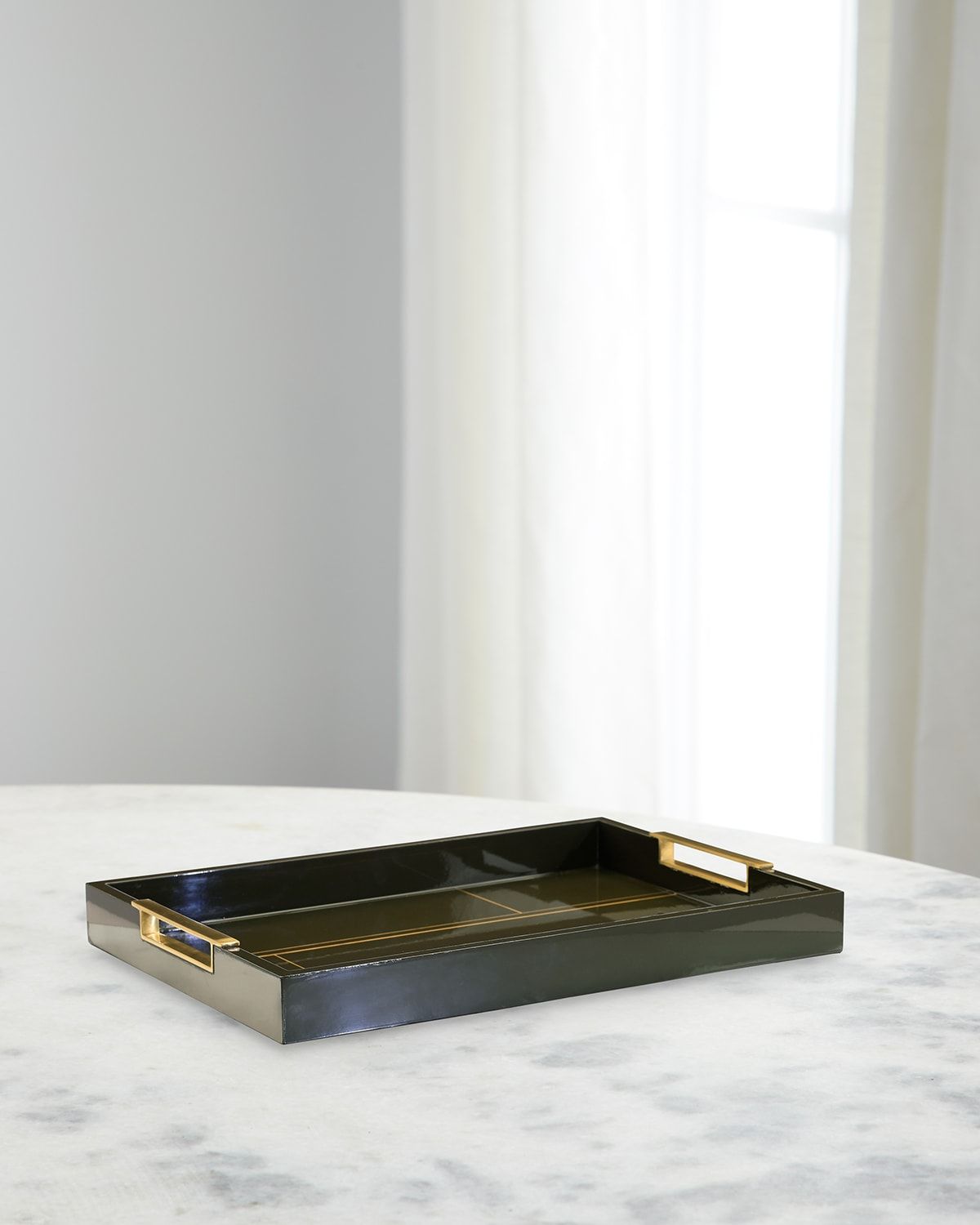 Tenebra Tray with Brass Handles
