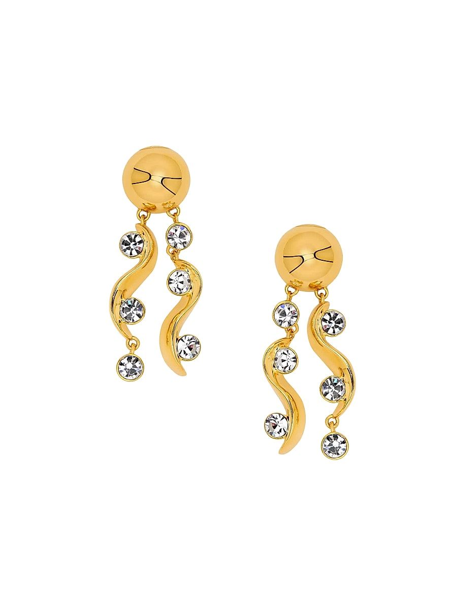 Women's Goldtone & Glass Crystal Multi-Wave Drop Earrings - Crystal