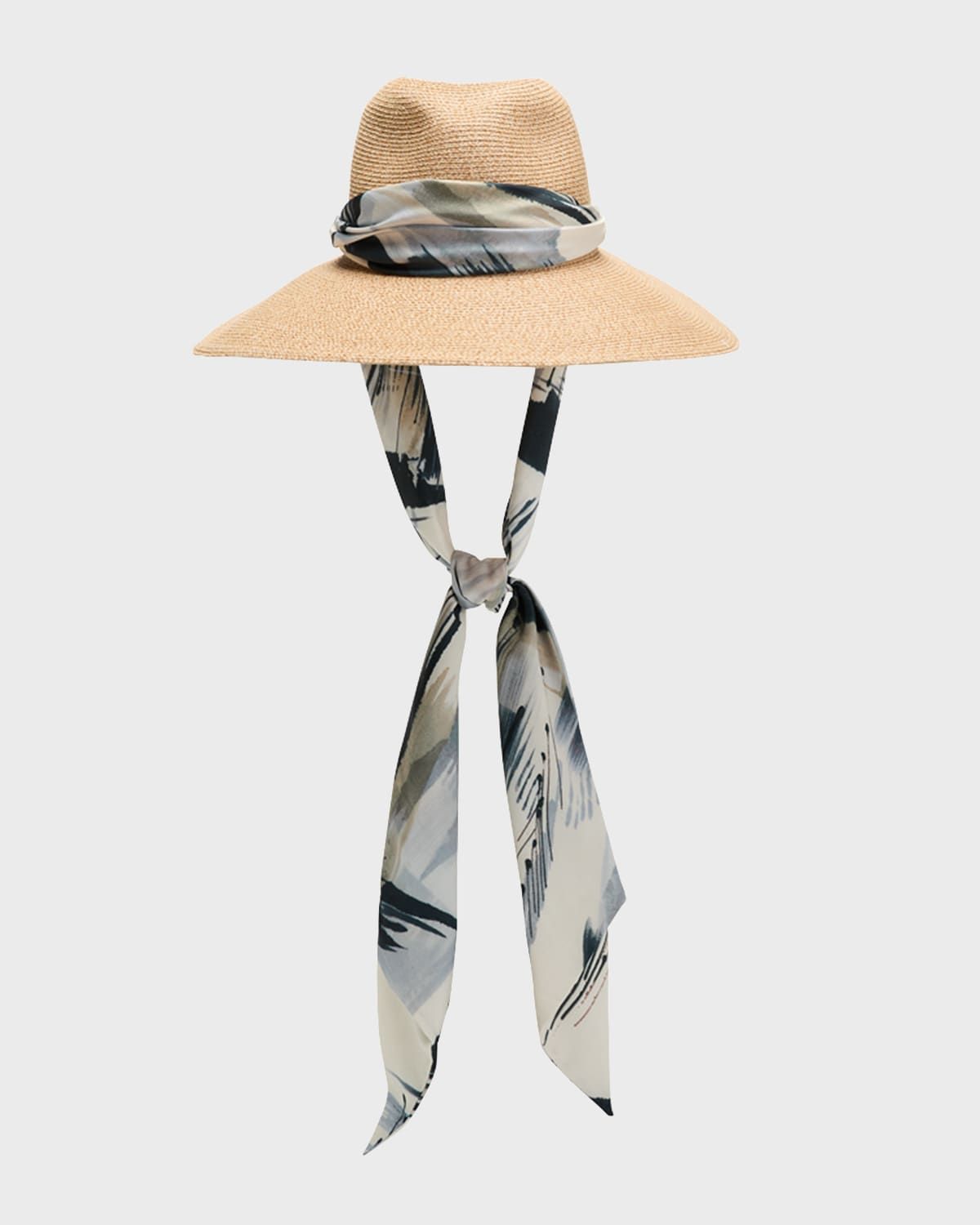 Cassidy Straw & Silk Scarf Fedora