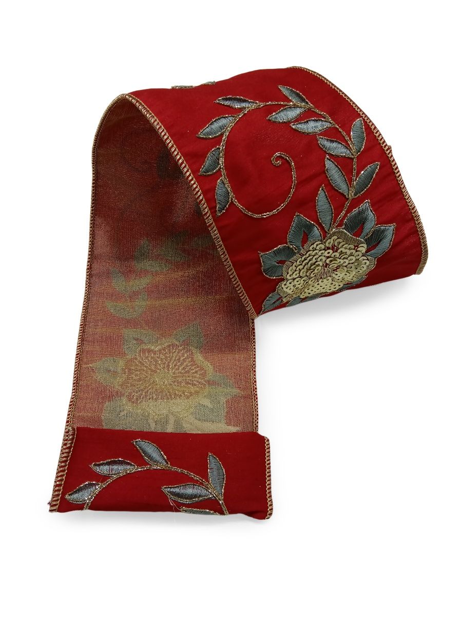 Winward Home Holiday Newness Sequin Embossed Tissue Back Ribbon