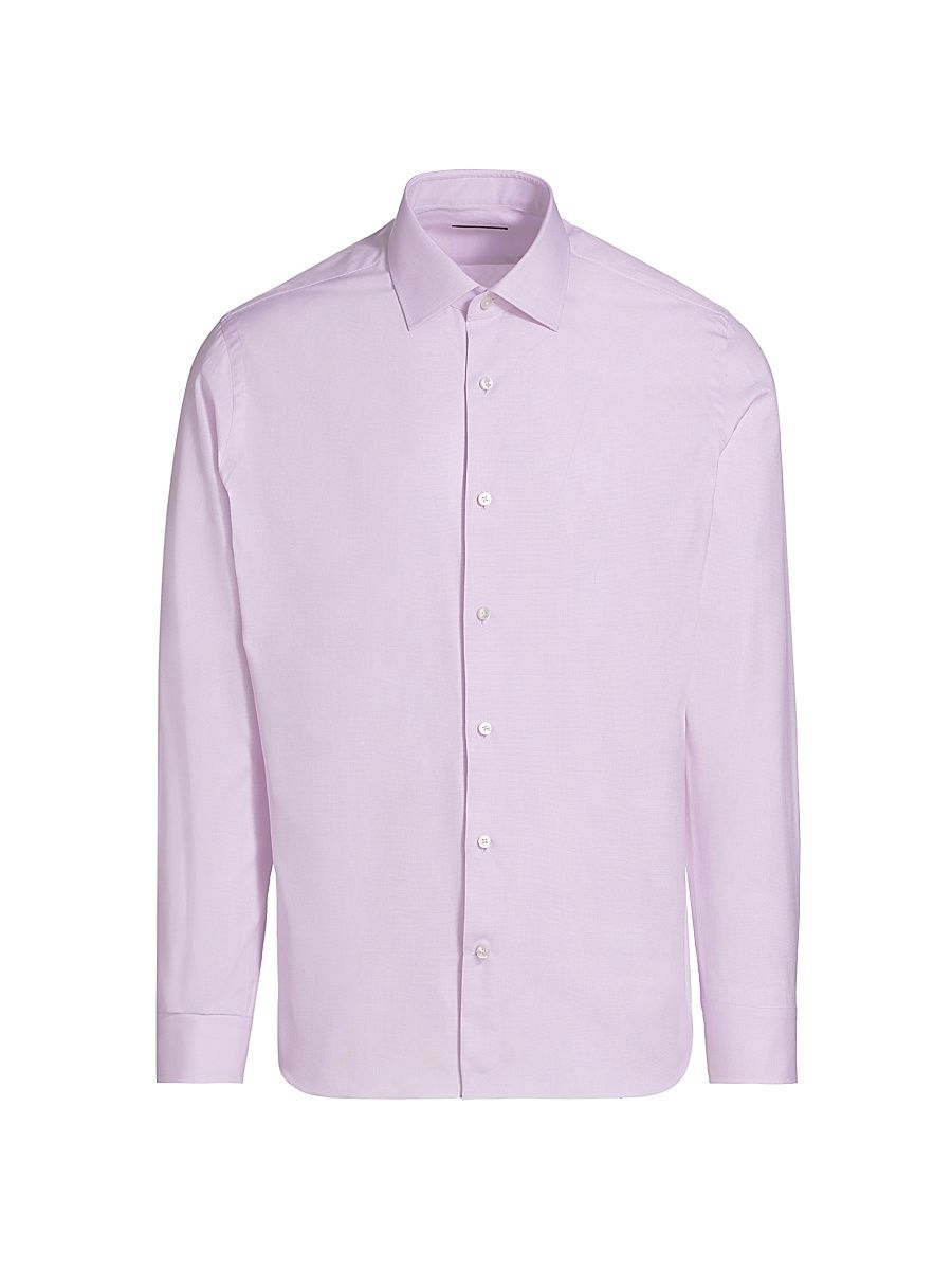 Men's COLLECTION Dobby Dress Shirt - Purple - Size 17.5