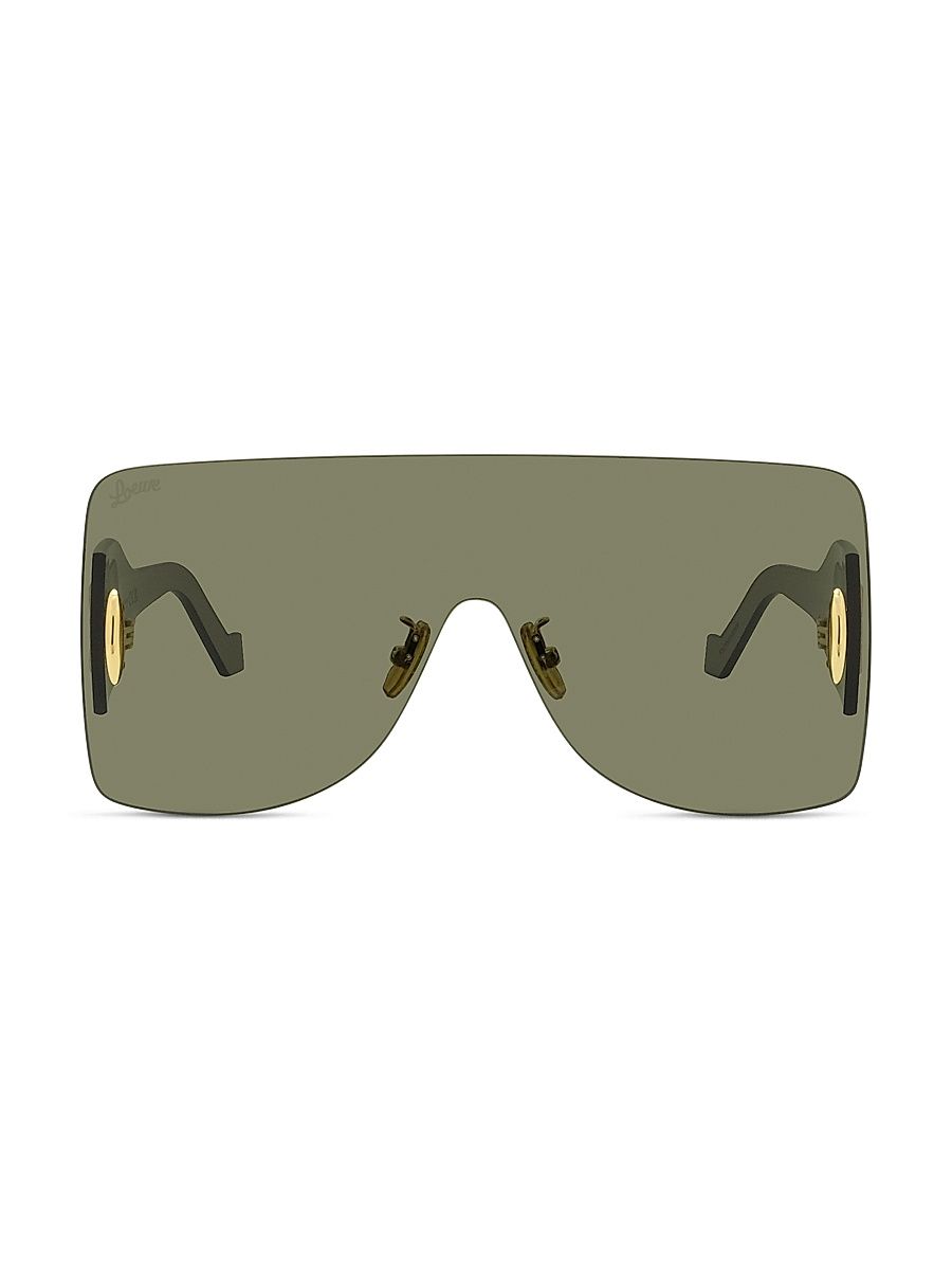 Men's Rimless Metal Shield Sunglasses - Smoke Dark Green