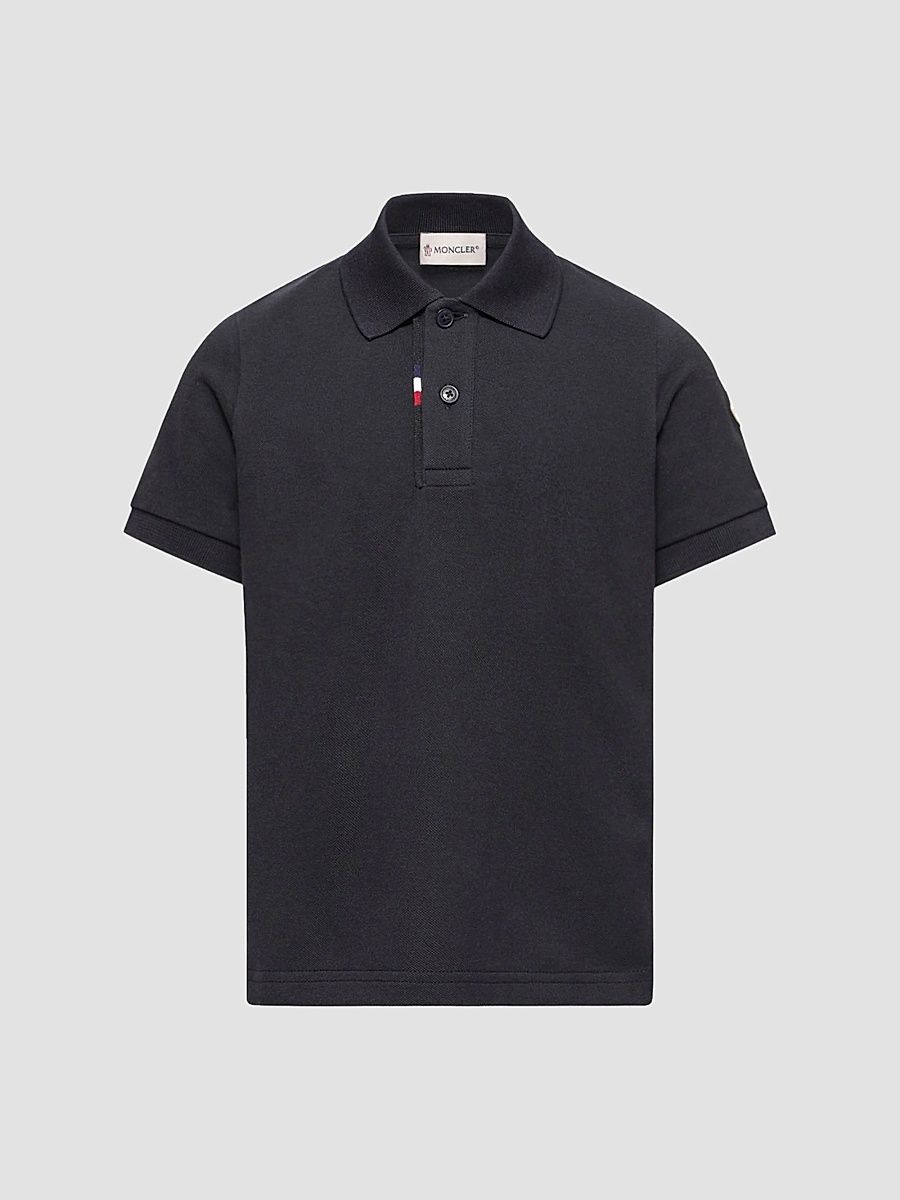 Little Boy's & Boy's Polo Shirt in Cotton - Dark Blue - Size 14