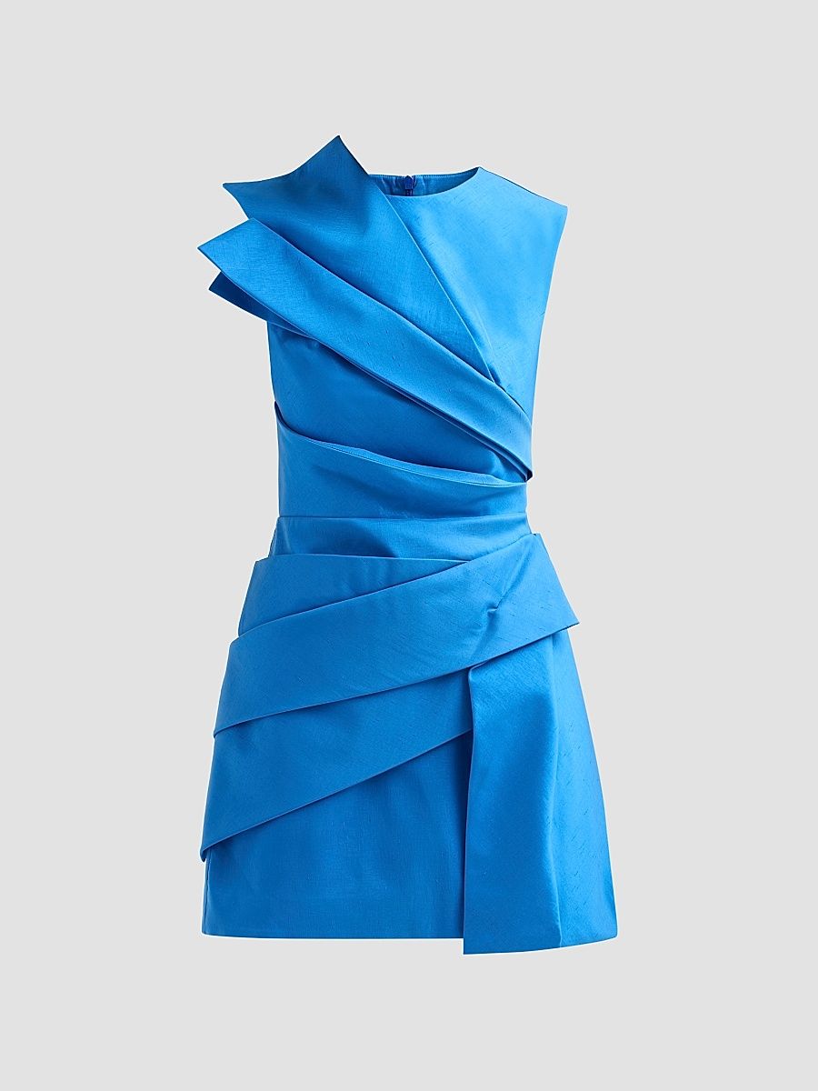 Acler Women's Kenley Gathered Sleeveless Minidress - Iris Blue - Size 8