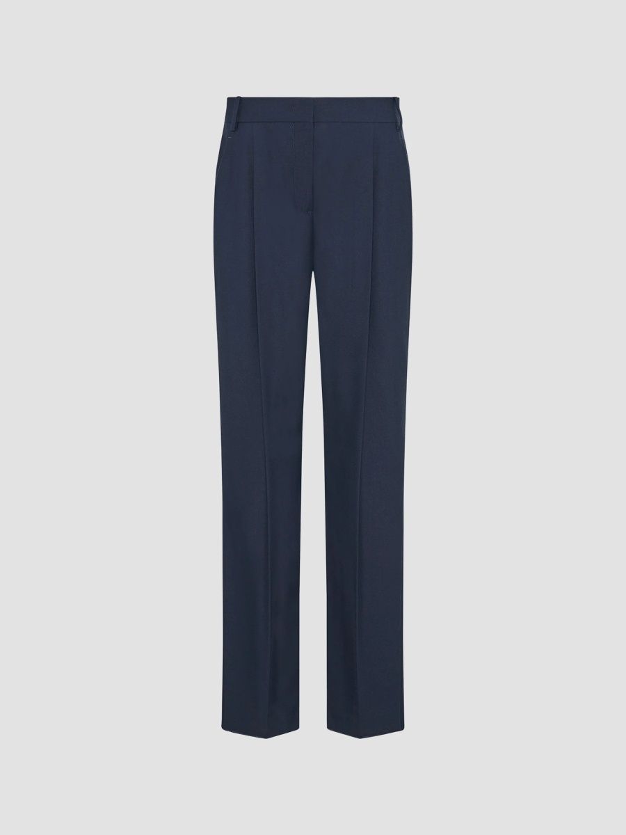 Another Tomorrow Women's Peg Trouser - Navy - Size 4