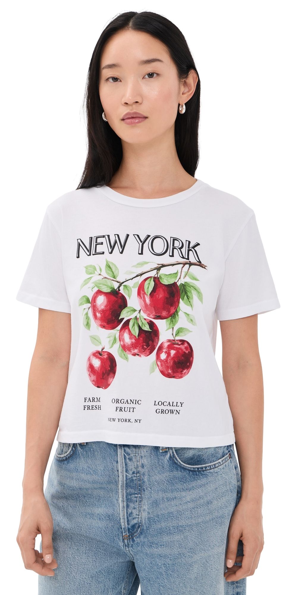 Sunny Somewhere New York Apples Everyday Tee White M