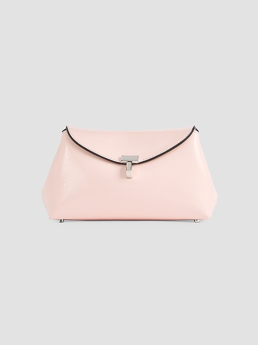 Women's Mini T-Lock Naplack Leather Clutch - Flamingo