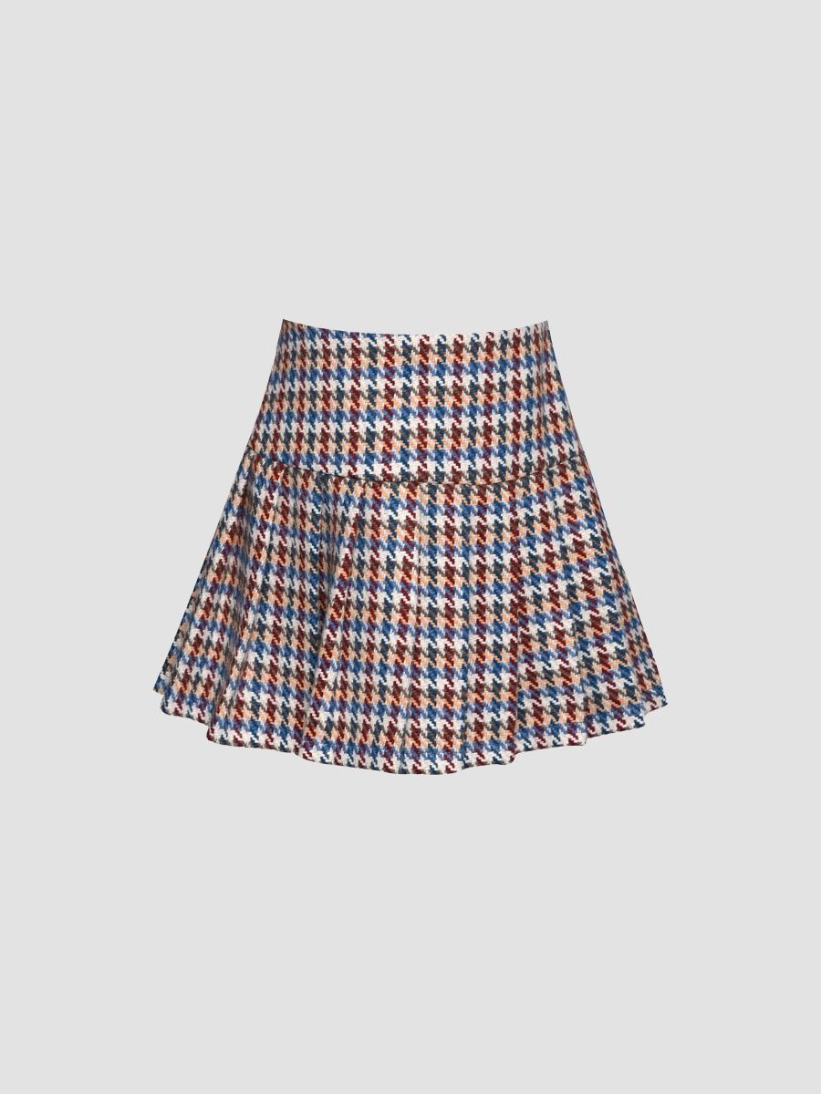 Girl's Little Girl's & Girl's Houndstooth Pleated Skirt - Multi - Size 14