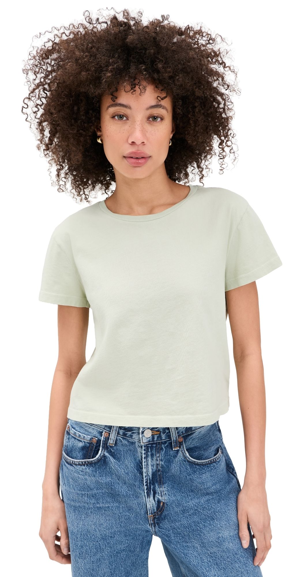 AGOLDE Adine Tee Mint Cream XS