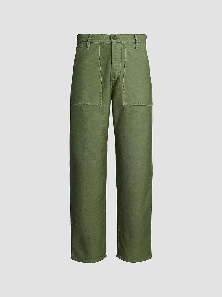 Women's The Ricky Cotton Sateen Straight-Leg Pants - Olive - Size 8
