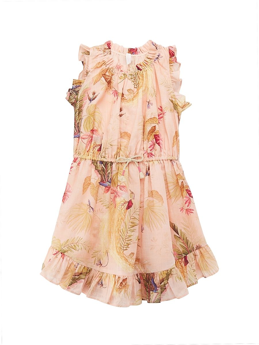 Little Girl's & Girl's Palm Floral Dress - Pink Palm Floral - Size 10