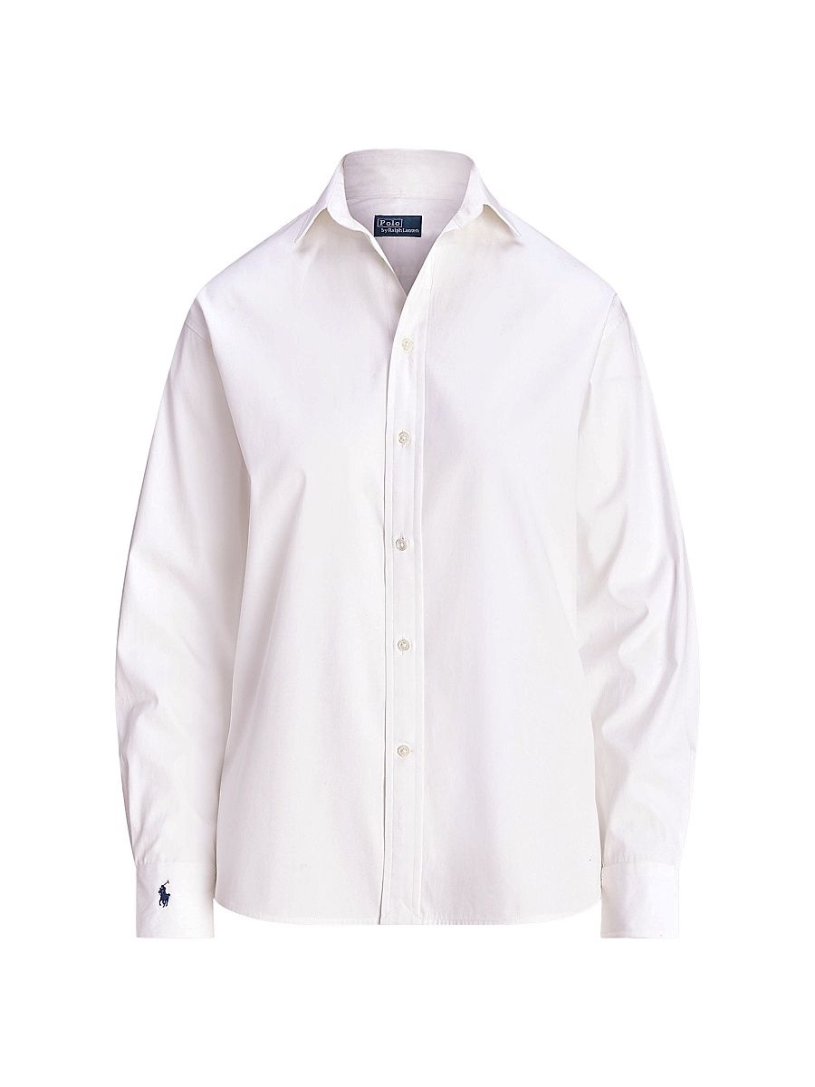 Women's Relaxed Fit Cotton Shirt - White - Size XS