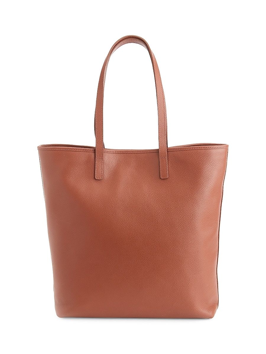 Women's Pebble Grain Tall Tote Bag - Tan