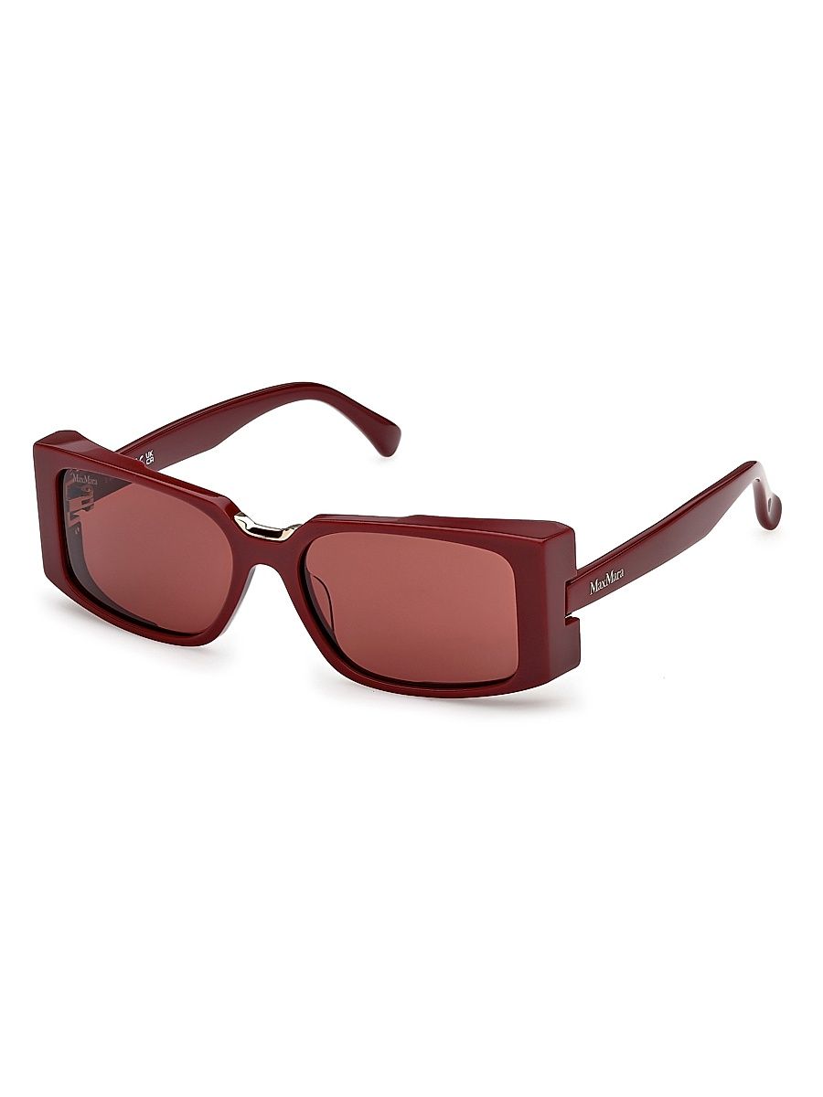 Women's Spark 54MM Rectangular Sunglasses - Shiny Wine